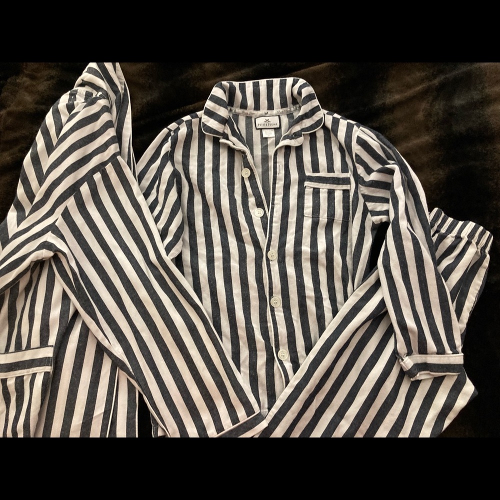 Pajama set with matching robe.